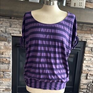 Ella Moss Purple Relaxed Short Sleeve Tee